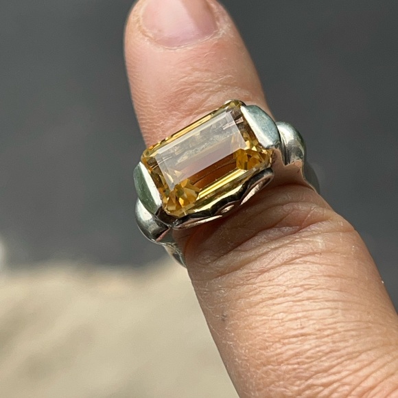 Ring 925 silver solid stone cetrine yellow - Picture 2 of 3